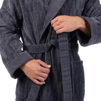 Халат  мужской       махровый       Темно-серый