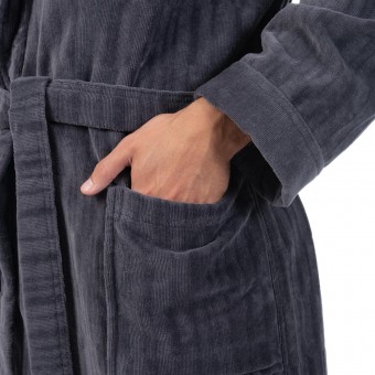 Халат  мужской       махровый       Темно-серый