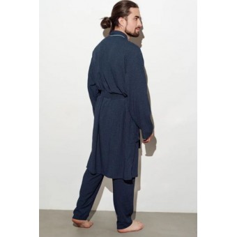 Халат  мужской       из вискозы       синий