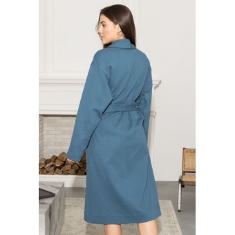 Халат  женский       из вафли       синий