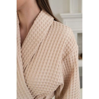 Халат  женский       из вафли       бежевый