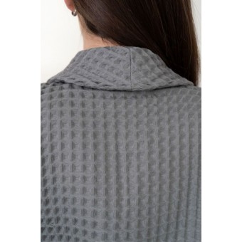 Халат  женский       из вафли       серый