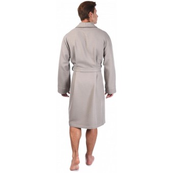 Халат  мужской       из вафли       серый