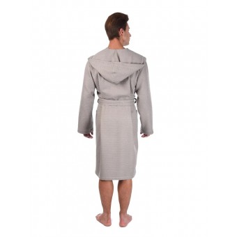Халат  мужской       из вафли       серый