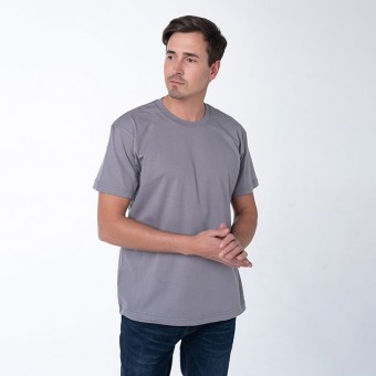 Футболка  мужская       из кулирки     с коротким рукавом    однотонная COTTON ROAD  
