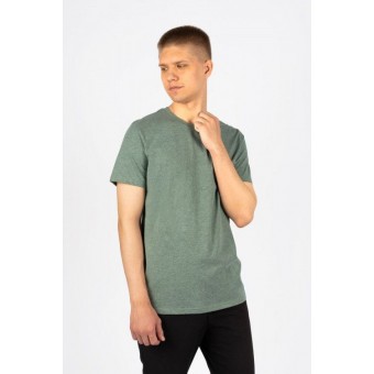 Футболка  мужская       из кулирки     с коротким рукавом  зеленая  однотонная