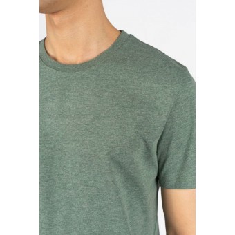 Футболка  мужская       из кулирки     с коротким рукавом  зеленая  однотонная