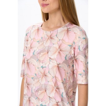 Джемпер  женский       трикотажный       розовый  Цветы