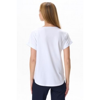 Футболка  женская       трикотажная       белая  Цветы