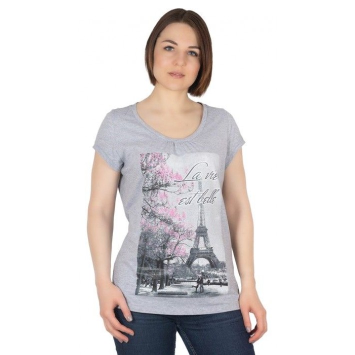 Футболка женская из кулирки серая