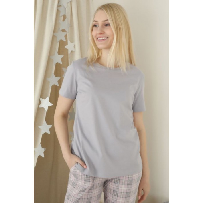 Футболка женская трикотажная серая