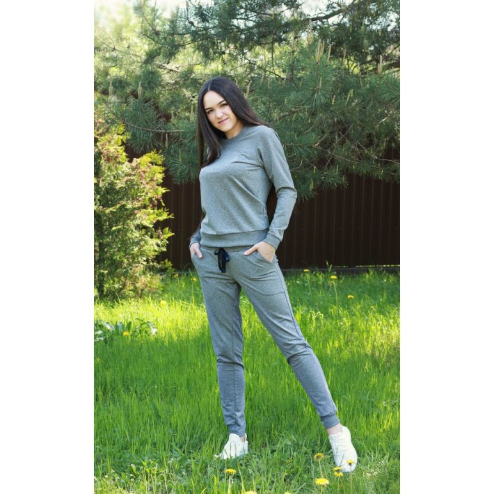 Джемпер женский из футера серый