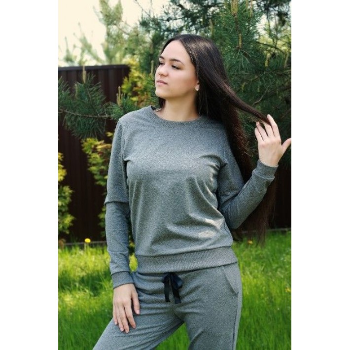 Джемпер женский из футера серый