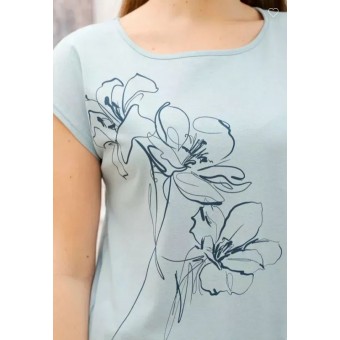 Футболка  женская       из кулирки       голубая