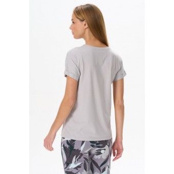 Футболка  женская       трикотажная       серая  однотонная   