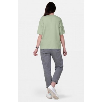 Футболка  женская       трикотажная       зеленая