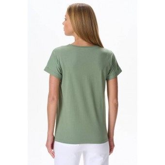 Футболка  женская       Пенье       зеленая  однотонная