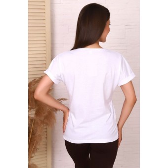 Футболка  женская       из кулирки       белая  однотонная
