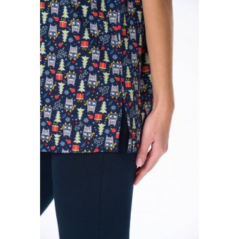 Футболка  женская       трикотажная       синяя  Новый год