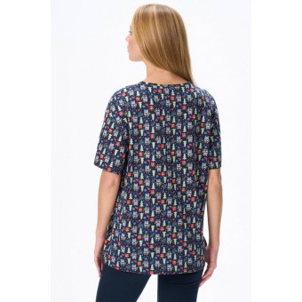 Футболка  женская       трикотажная       синяя  Новый год