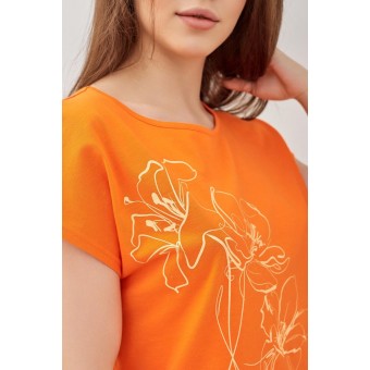 Футболка  женская       из кулирки       оранжевая