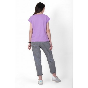 Футболка  женская       из кулирки       Сиреневый     