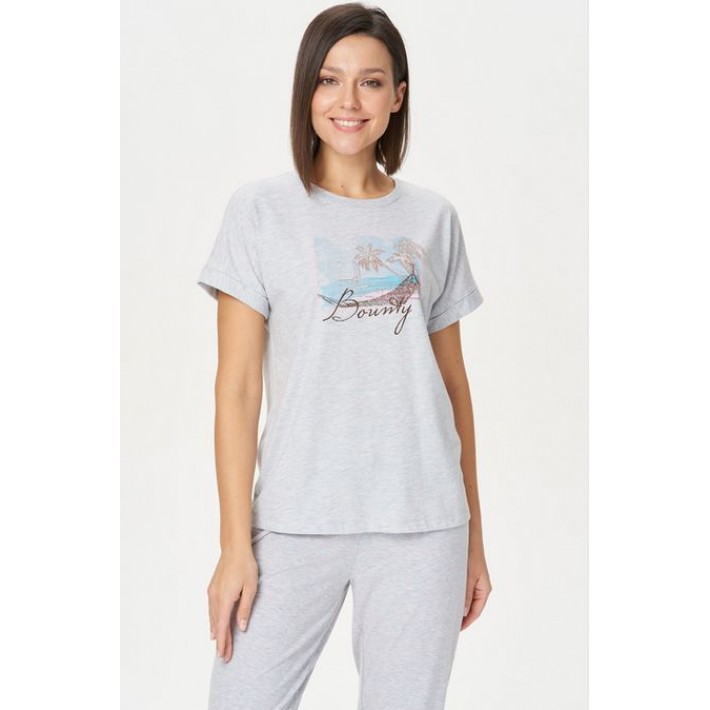 Футболка женская трикотажная серая