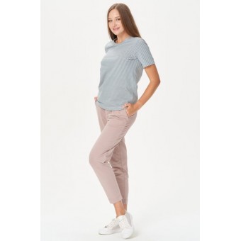 Футболка  женская       трикотажная       зеленая  Полоска