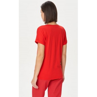 Футболка  женская       трикотажная       красная