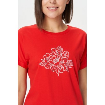 Футболка  женская       трикотажная       красная