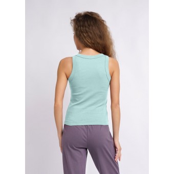 Майка  женская       из кулирки       зеленая  однотонная