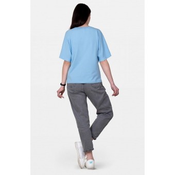 Футболка  женская       из кулирки       голубая