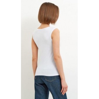 Топ  женский       трикотажный       белый  однотонный