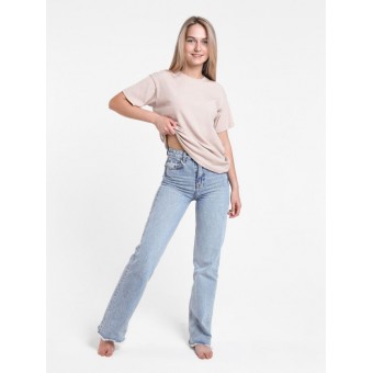 Футболка  женская       Лапша       бежевая  однотонная