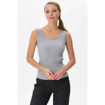 Майка  женская       трикотажная       серая  однотонная