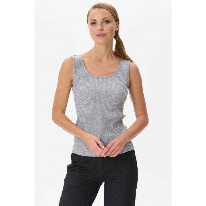 Майка женская трикотажная серая однотонная