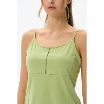 Майка  женская       трикотажная       зеленая  однотонная