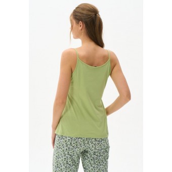 Майка  женская       трикотажная       зеленая  однотонная