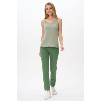 Майка  женская       трикотажная       зеленая  однотонная