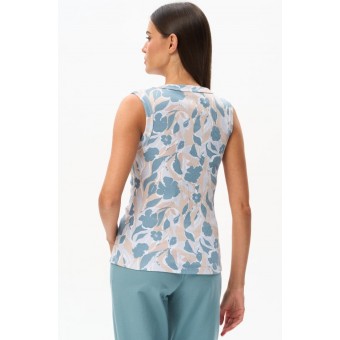 Майка  женская       трикотажная       синяя  Цветы   