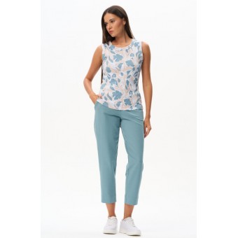 Майка  женская       трикотажная       синяя  Цветы   