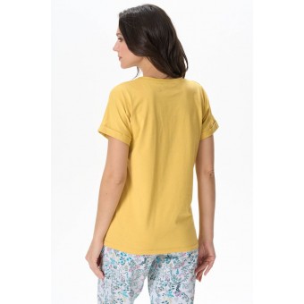 Футболка  женская       трикотажная       желтая  однотонная