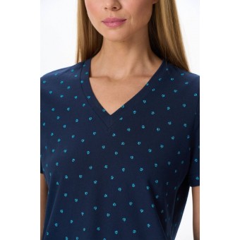 Футболка  женская       трикотажная       синяя  Рисунок