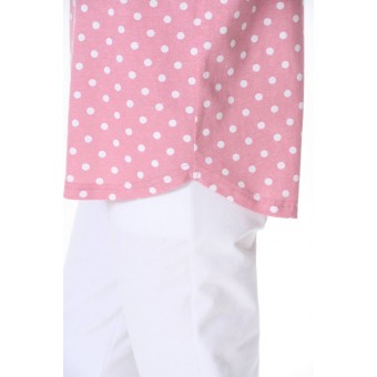 Футболка  женская       трикотажная       розовая  Горох