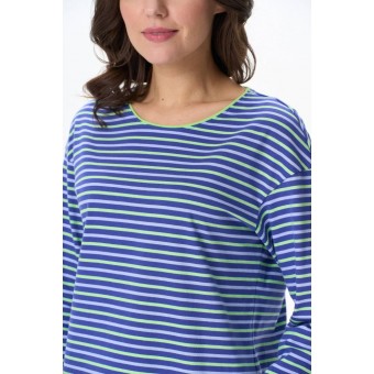 Джемпер  женский       трикотажный       Голубой, Синий  Полоска