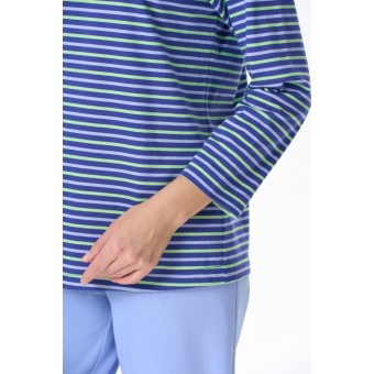 Джемпер  женский       трикотажный       Голубой, Синий  Полоска