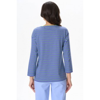 Джемпер  женский       трикотажный       Голубой, Синий  Полоска