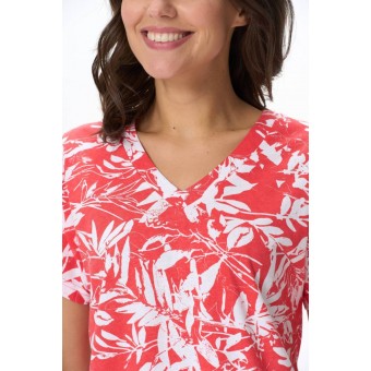 Футболка  женская       трикотажная       красная  Растения