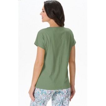 Футболка  женская       трикотажная       зеленая  однотонная