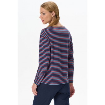 Джемпер  женский       трикотажный       Красный, Синий  Полоска